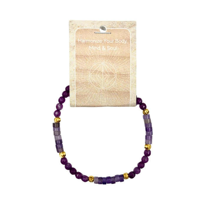 Amethyst Disc Stone Bracelet