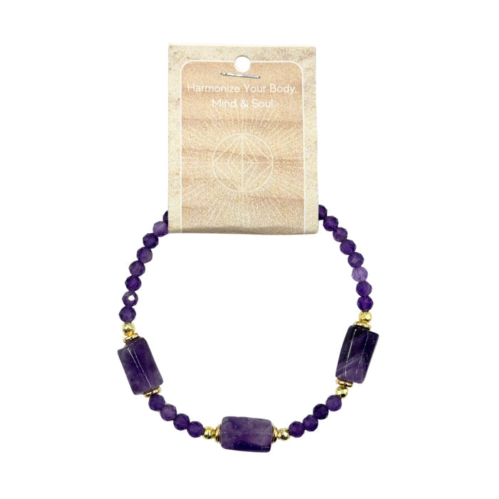 Amethyst Hexagon Stone Bracelet