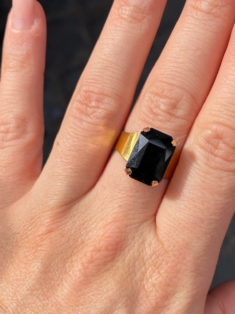 Anello Square Rock Nero