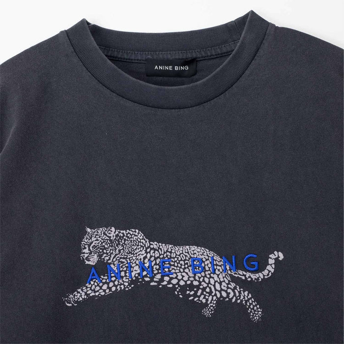 Anine Bing CADE TEE LEOPARD, Black