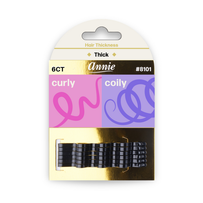 Annie Big Curve Bobby Pins 6.5cm, 6 Count, Black