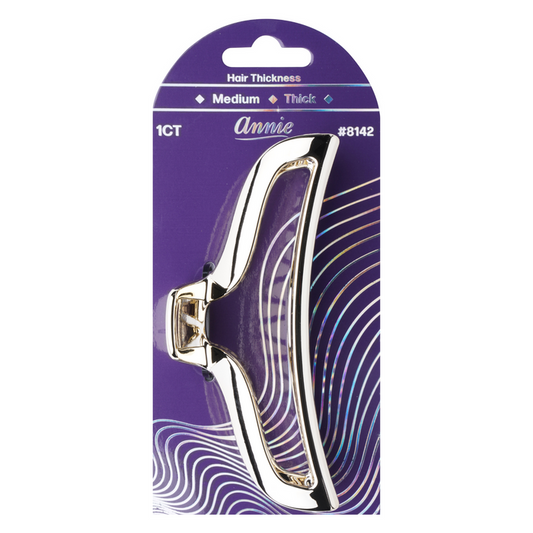 Annie Shiny Large Open Jaw Clip 12.5cm, 1 Count Metallic Hair Clip, Gold