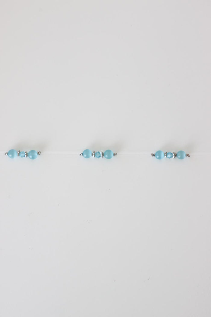 blue beaded choker necklace