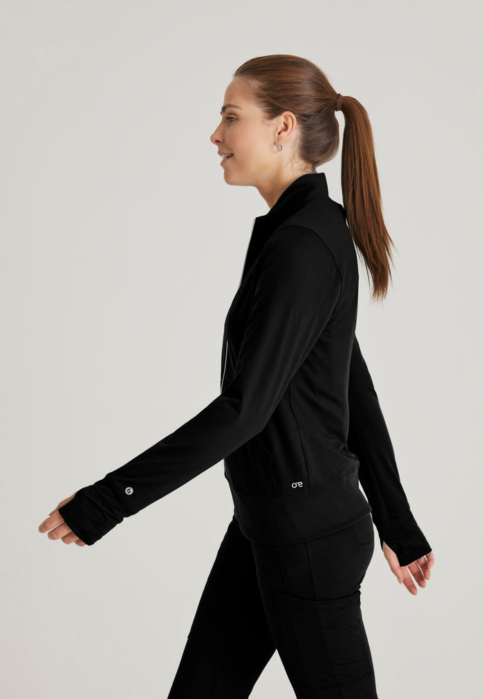 Arena Knit Warm-Up Jacket - Black - Grey's Anatomy Scrubs