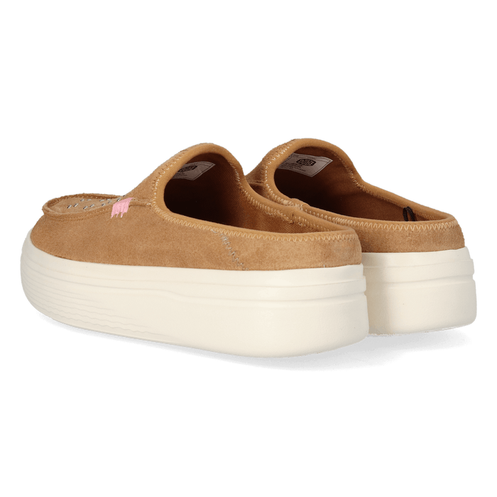 Austin Lift Suede Stud Dames Instappers Cognac