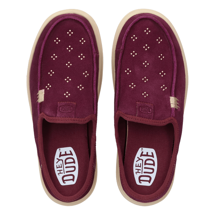 Austin Lift Suede Stud Dames Instappers Fig Purple