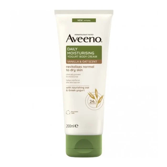 Aveeno Daily Moisturising Yogurt Body Cream - Vanilla and Oat Scent 200ml