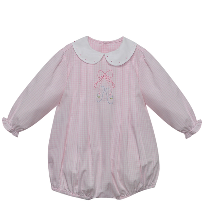 Baby Sen Pink Check Ballet Shoe Bubble