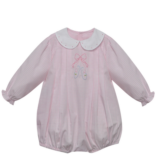 Baby Sen Pink Check Ballet Shoe Bubble