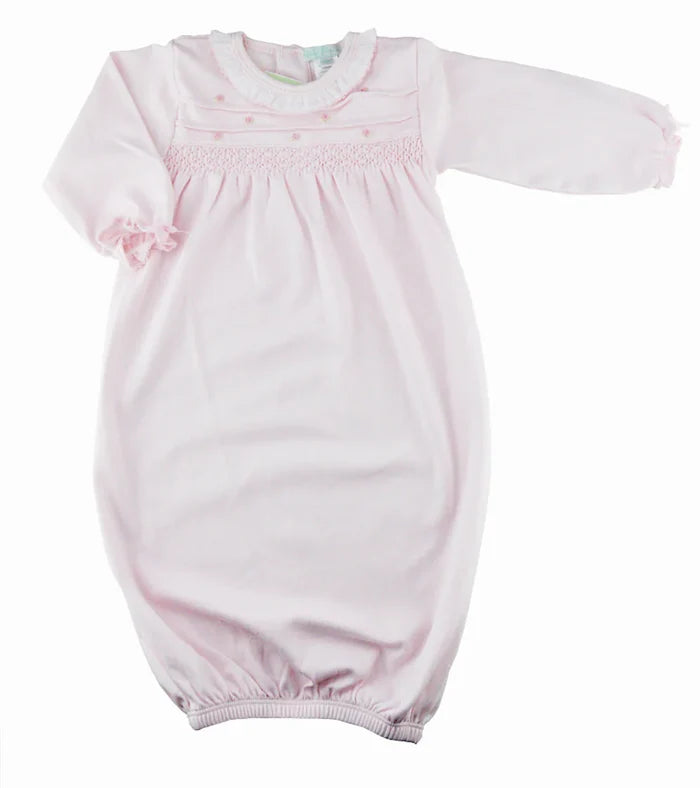 Baby Threads Pink Daygown w/ Tucks and Emb.