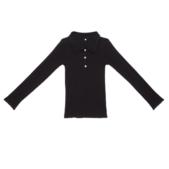 Baserange DUAL POLO LONGSLEEVE, Black
