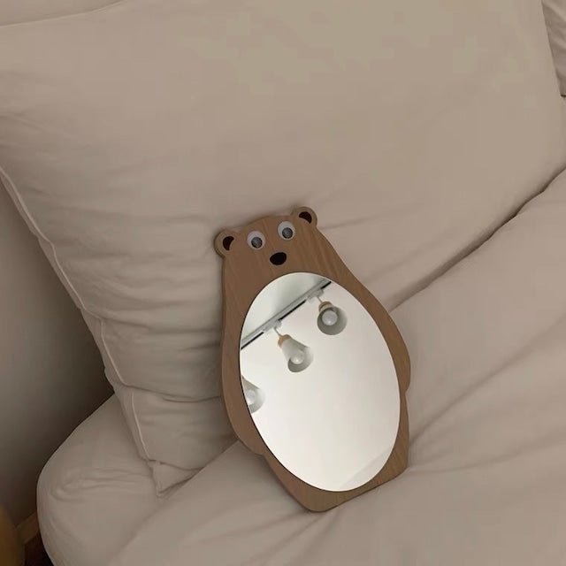 Bear Wooden Table Mirror - ikatehouse