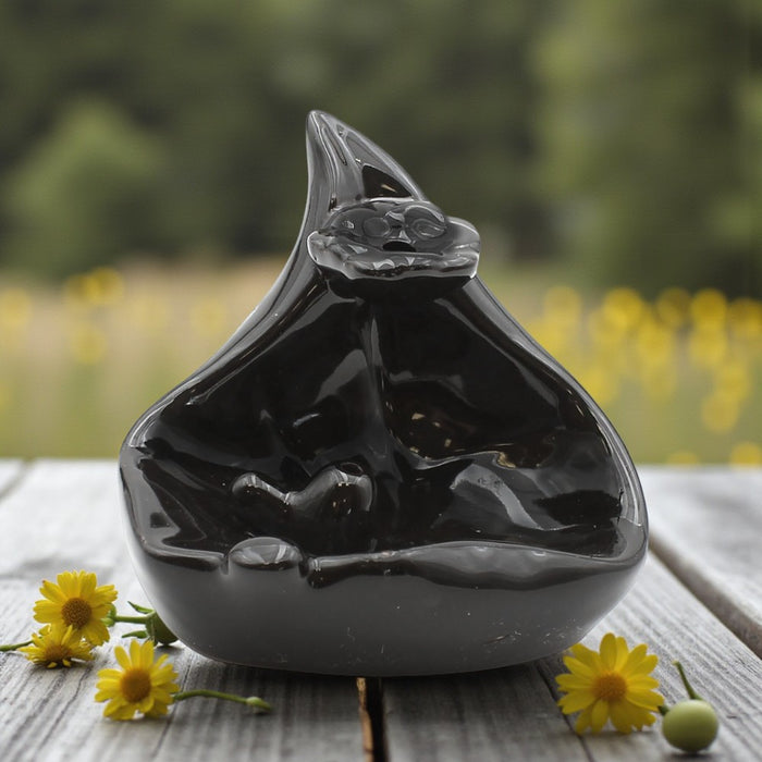 Black Lotus Leaf Backflow Incense Burner