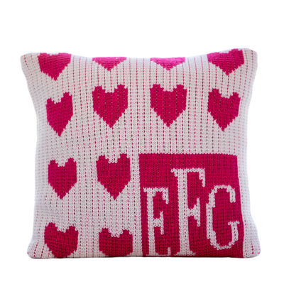 Blanket--Lots of Hearts with Monogram