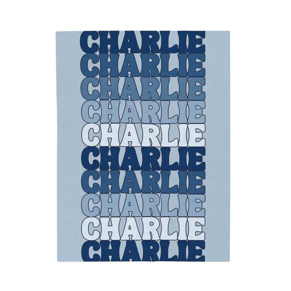 Blanket- Repeat Name in Blues