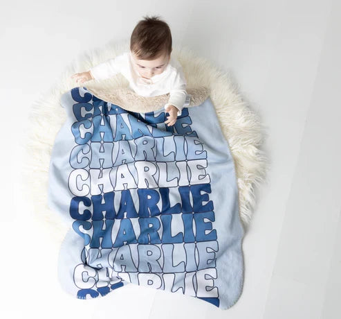 Blanket- Repeat Name in Blues