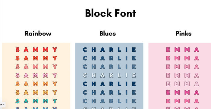 Blanket- Repeat Name Rainbow