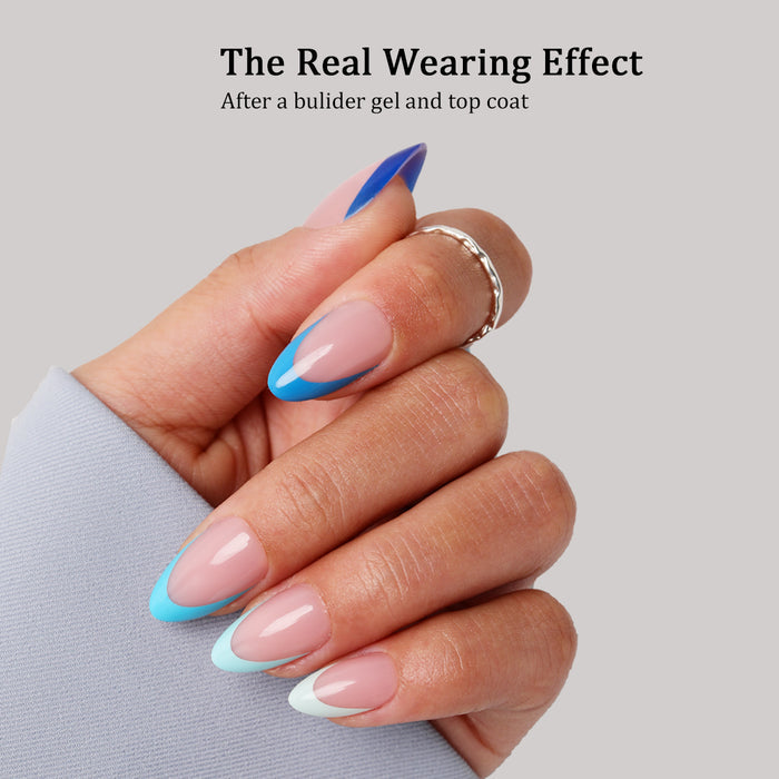 Blue Pastel Tips | Short Almond | ProTips