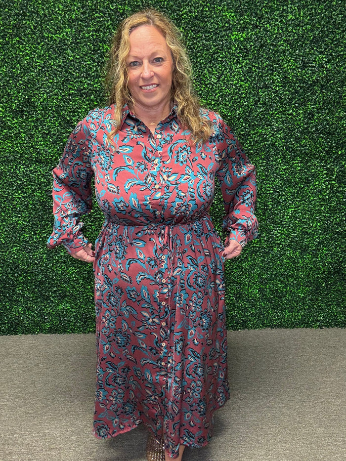 Boho Printed Shirt Dress FINAL SALE