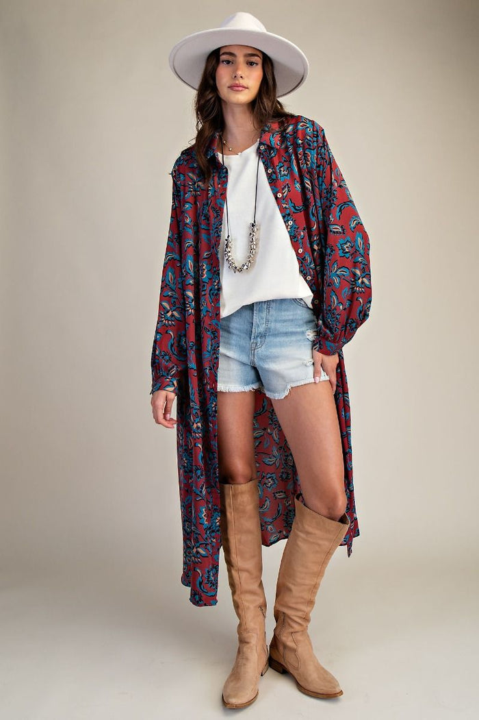 Boho Printed Shirt Dress FINAL SALE