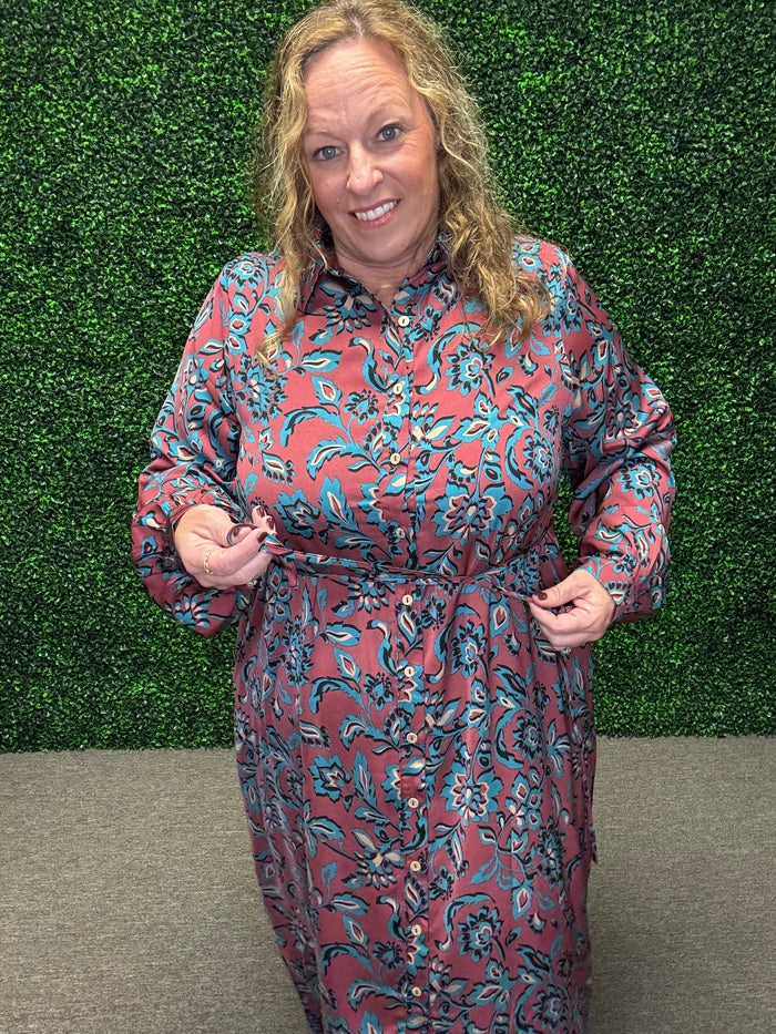 Boho Printed Shirt Dress FINAL SALE