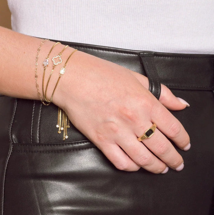 Braided Black Onyx Ring