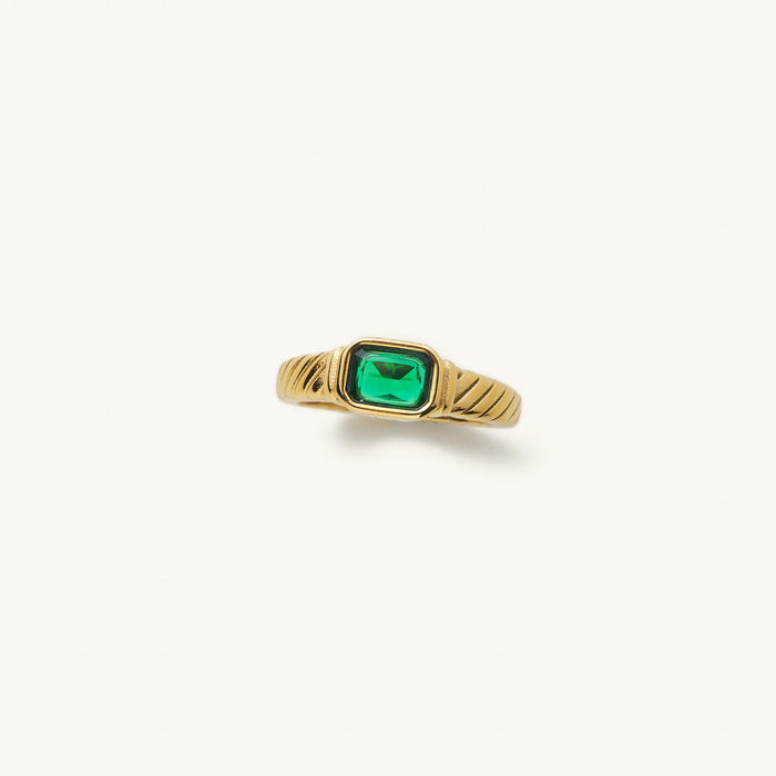 Braided Emerald Ring