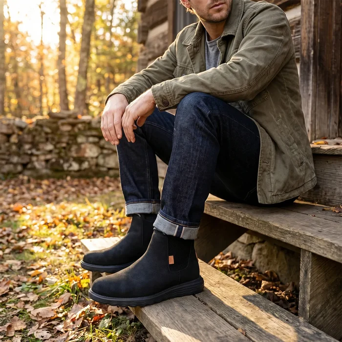 Branson Craft Leather Heren Boots Black