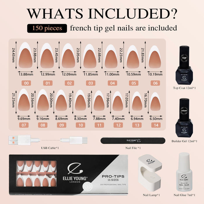 Brown Base French Tip | Medium Almond | ProTips