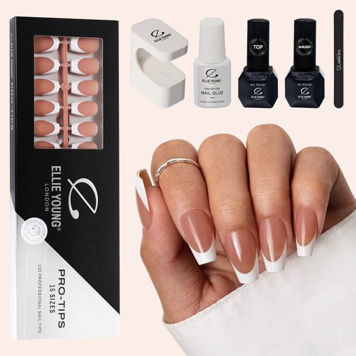 Brown Base French Tip| Medium Coffin | ProTips