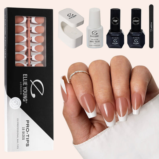 Brown Base French Tip| Medium Coffin | ProTips