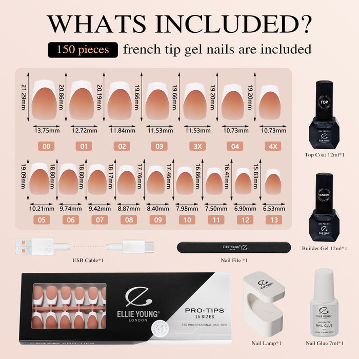 Brown Base French Tip| Medium Coffin | ProTips