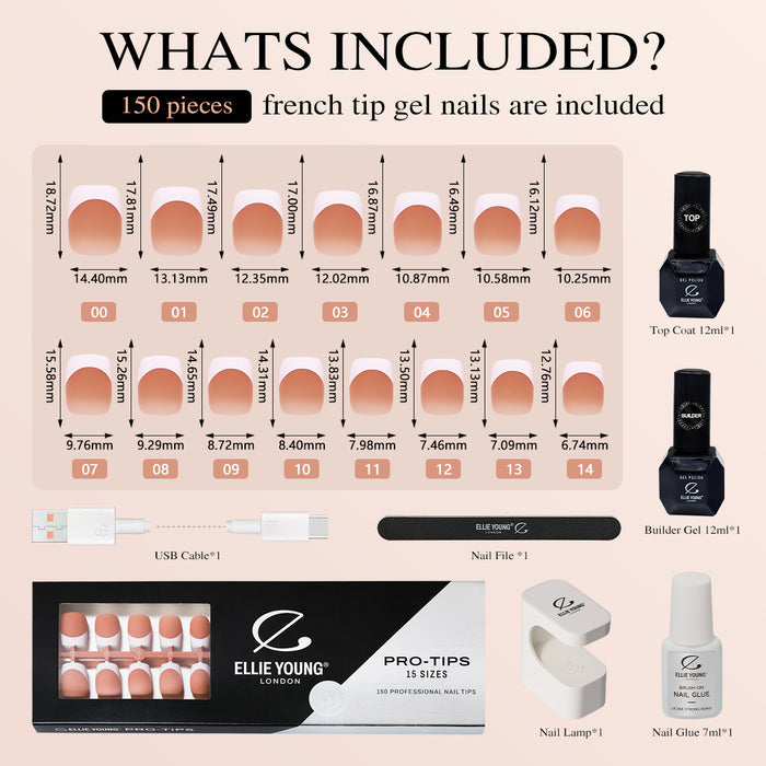 Brown Base French Tip| Short Square | ProTips