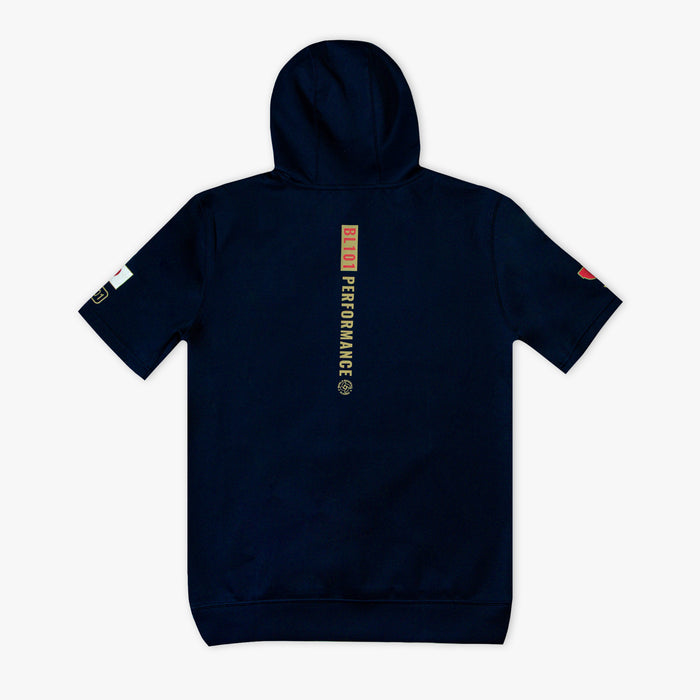 Navy BSBL-SZN Japan youth short sleeve hoodie — back view