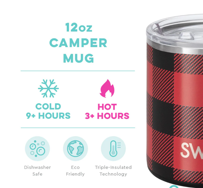 Buffalo Plaid Camper mug 12oz.