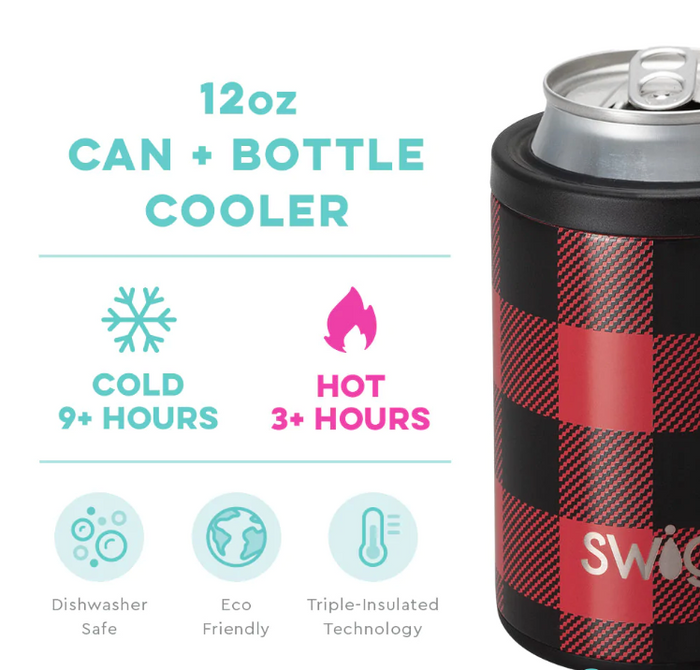 Buffalo Plaid Can & Bottle Cooler