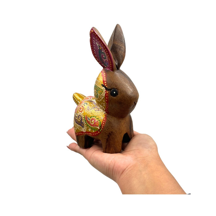 Bunny Hand Painted Wooden Carving - Surprise Color
