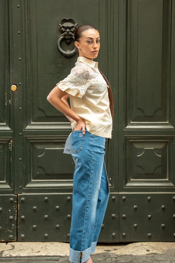 Camicia Pizzo Cream Glm Couture