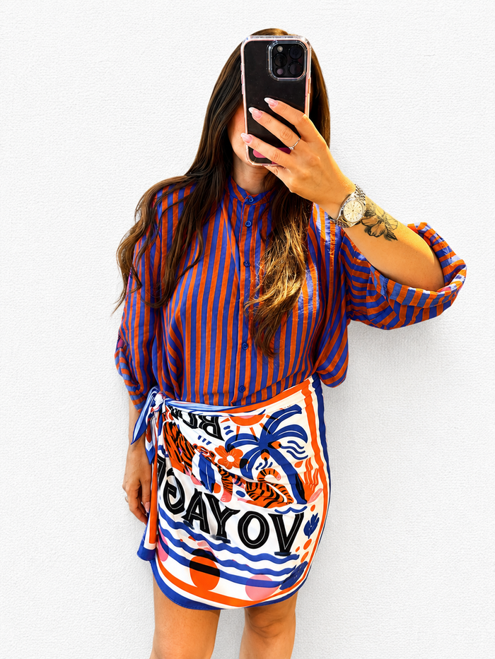 Camicia Stripes Orange Blue Have One