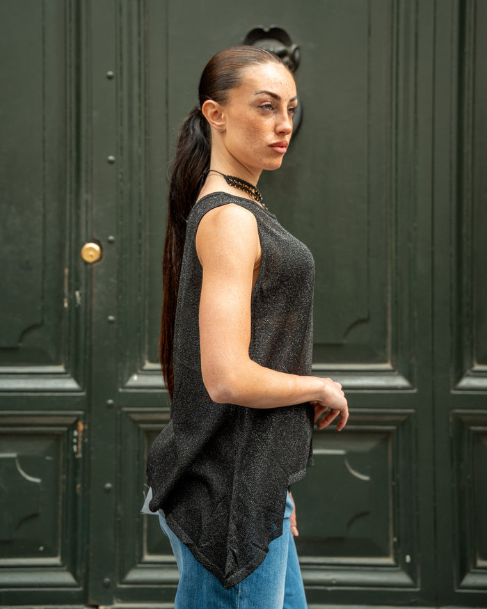 Canotte Lurex Black Glm Couture