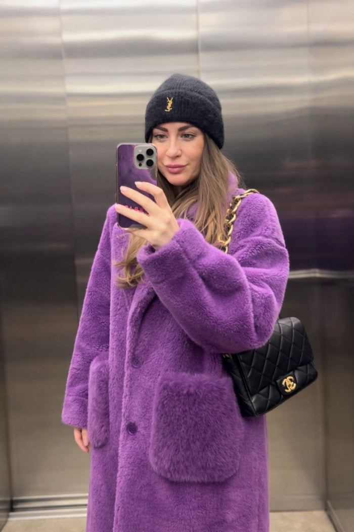 Cappotto Viola Furry