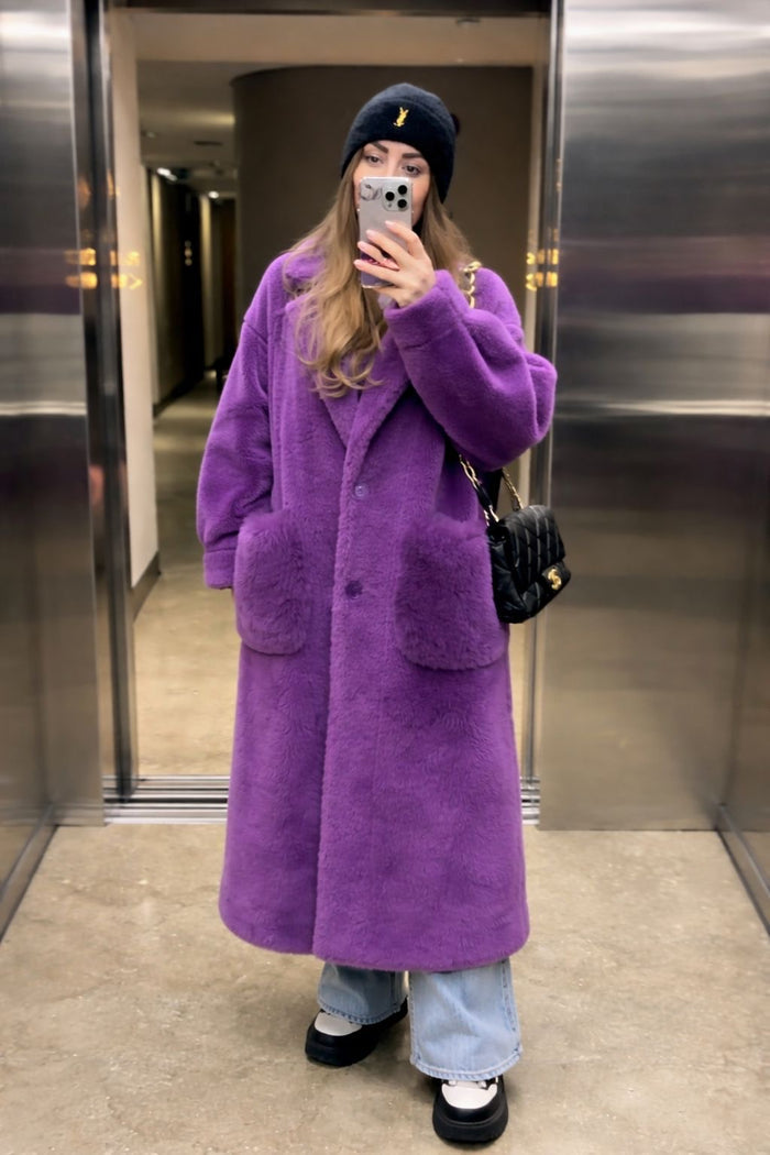 Cappotto Viola Furry