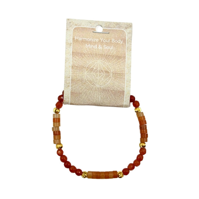 Carnelian Disc Stone Bracelet