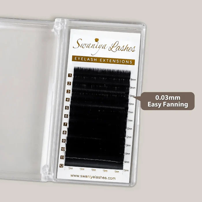 Cashmere Easy Fanning Lashes for Mega Volume Sets — 0.03mm| Swaniya Lashes