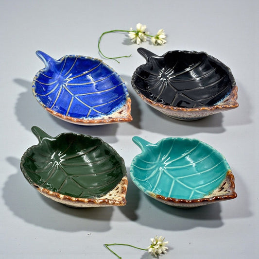 Ceramic Leaf Trinket Dish - Assorted