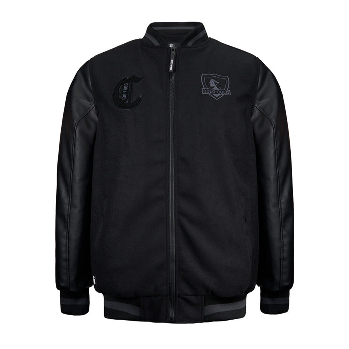 Chaqueta Colo Colo Urbano Centenario Varsity Full Zipper Black
