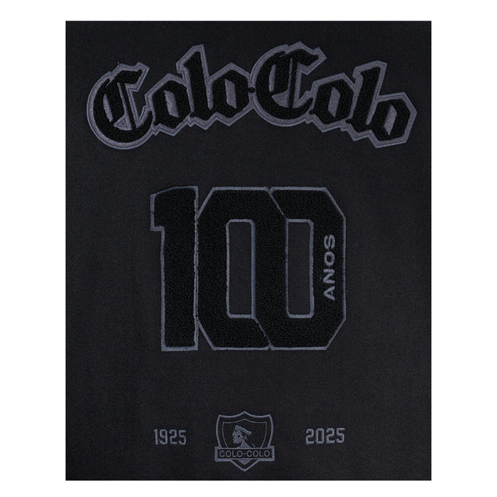 Chaqueta Colo Colo Urbano Centenario Varsity Full Zipper Black