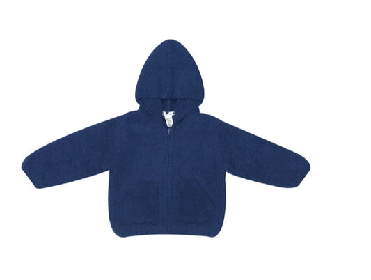 Chenille Hooded Sweater/Jacket-Navy