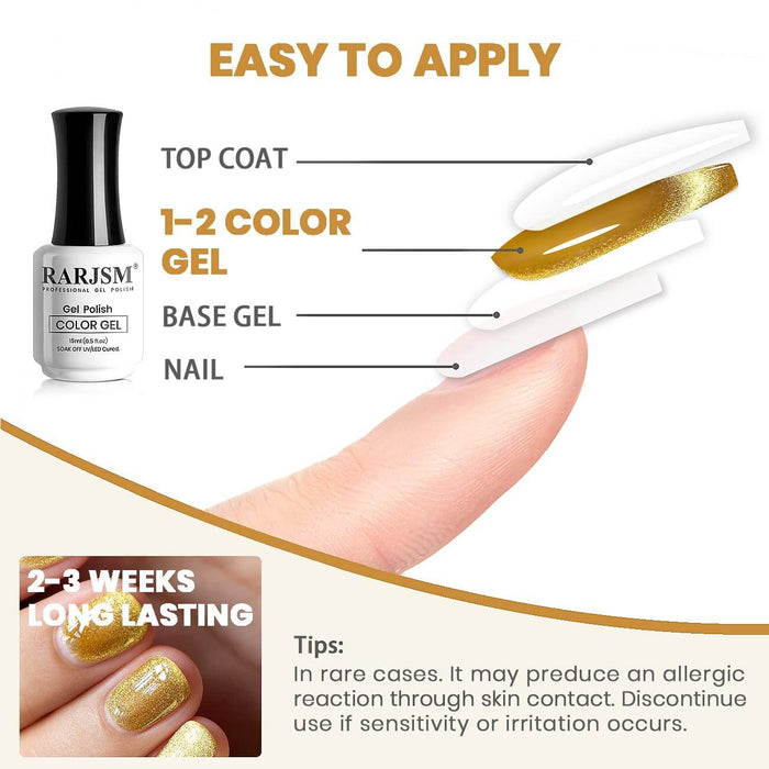 Gold Glitter Cat Eye Nails Holiday Season Dazzling