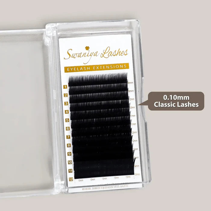 Natural Classic Eyelashes Extensions 0.10mm| Swaniya Lashes